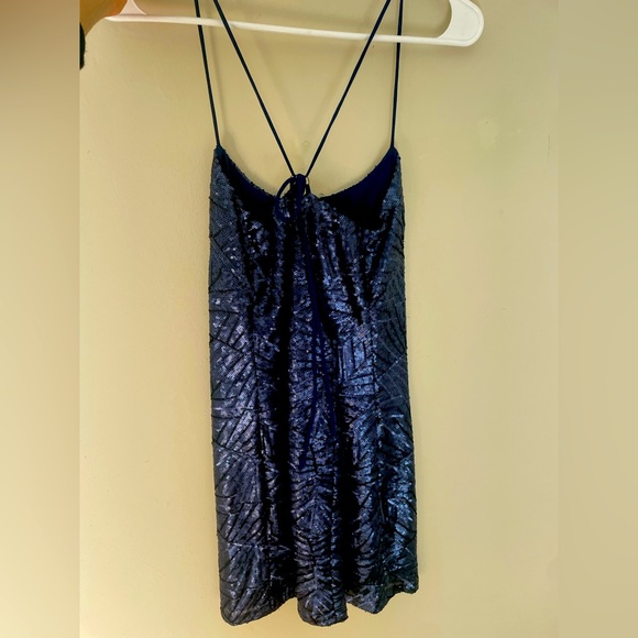 Navy blue sequin mini shift dress - Picture 2 of 2